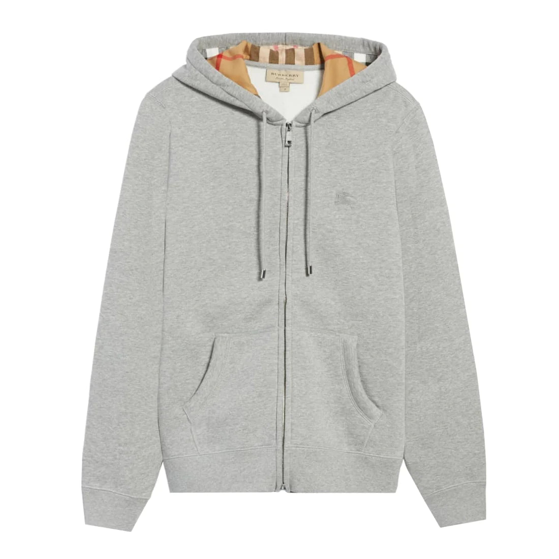 Grey burberry zip up hoodie sale