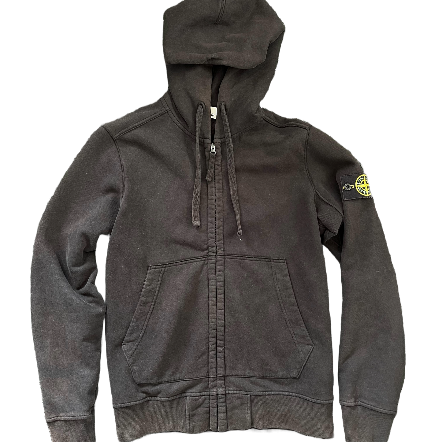 Stone Island Zip Up Hoodie- Black