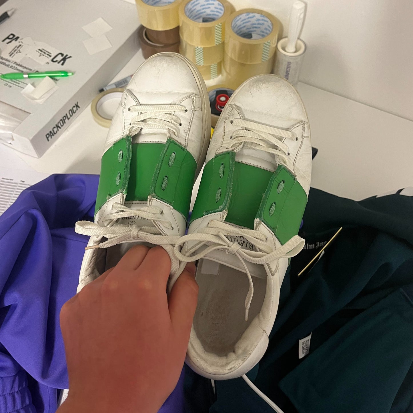 Valentino Open Green Sneaker