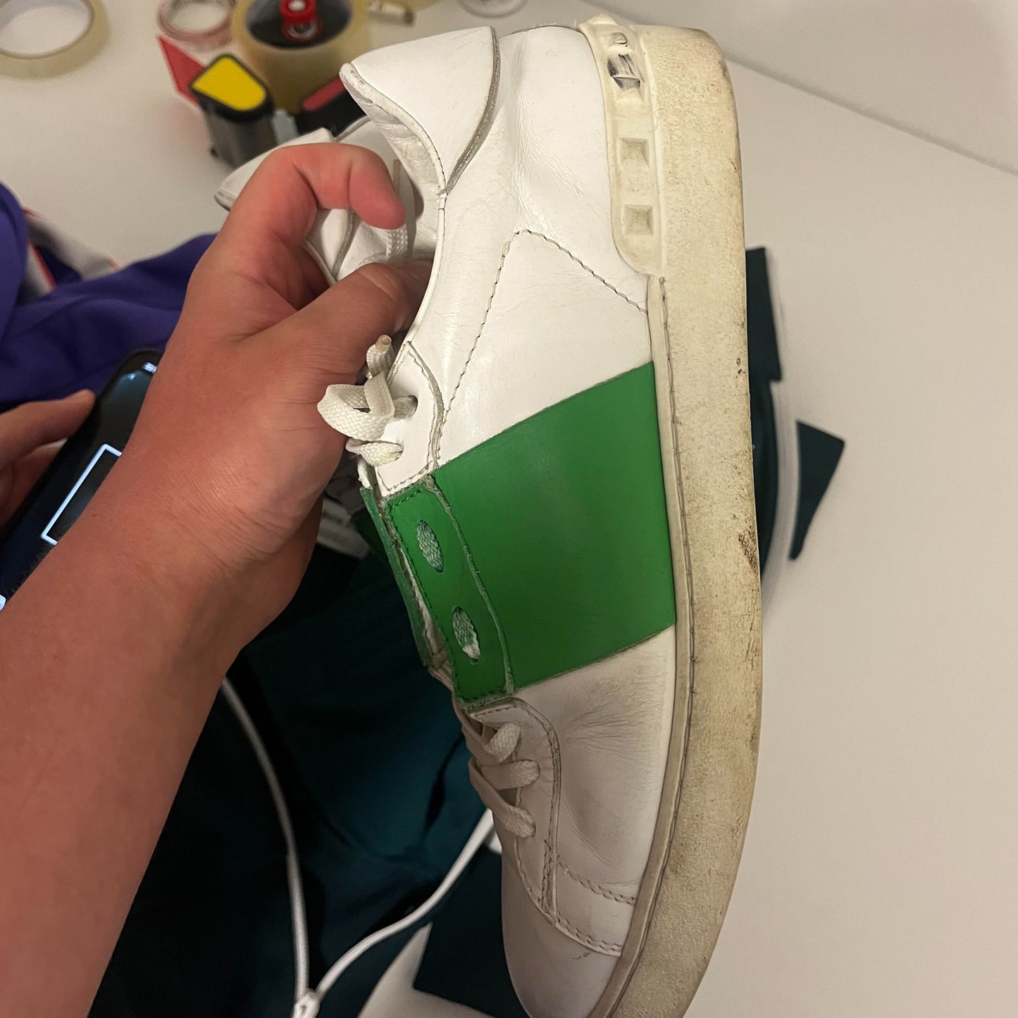 Valentino Open Green Sneaker