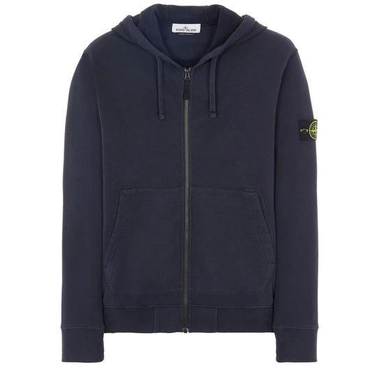 Stone Island Zip Up Hoodie - Navy