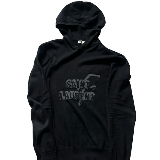Saint Laurent Flash Hoodie- Black