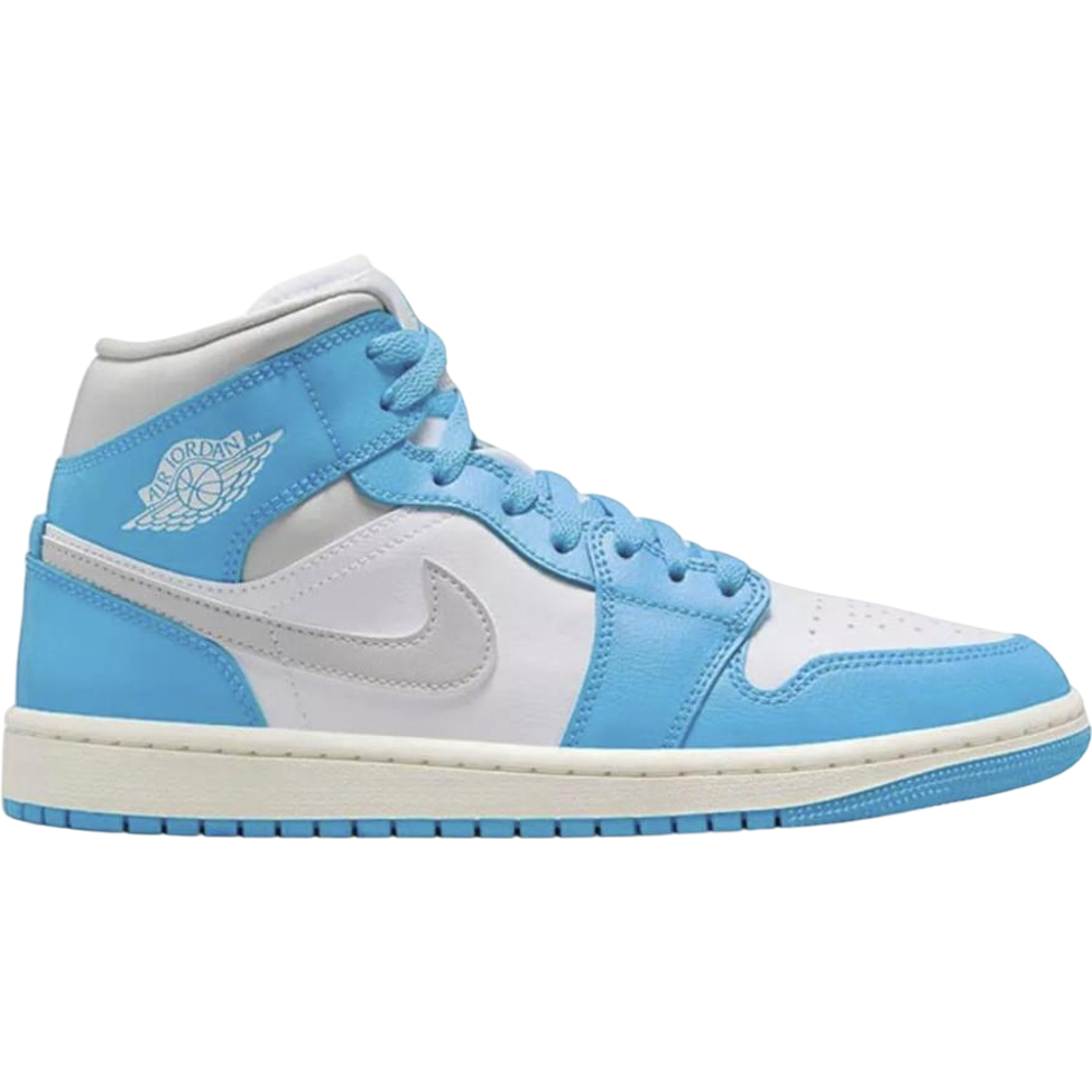Jordan 1 Mid Dark Powder Blue White Sail Neutral Grey (Women's) Jordan