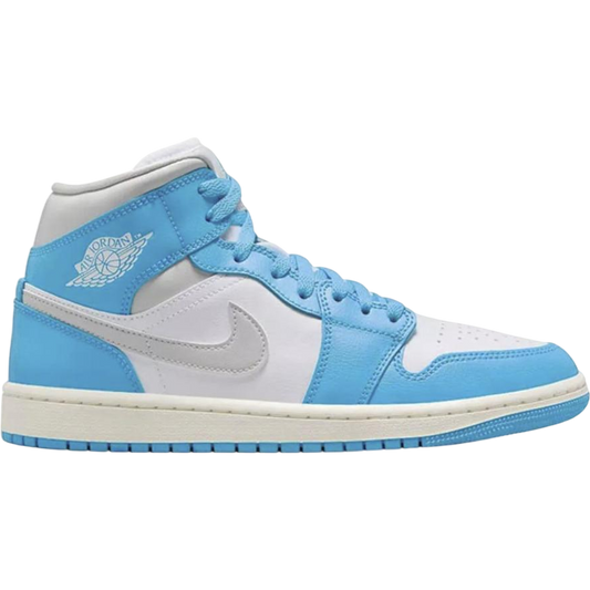 Jordan 1 Mid Dark Powder Blue White Sail Neutral Grey (Women's) Jordan