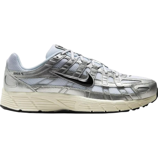 Nike P-6000 White Metallic Silver Flat Silver Black