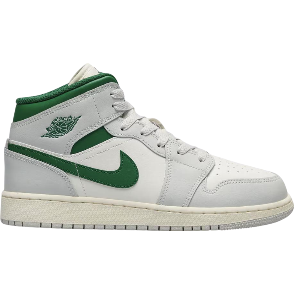 Air Jordan 1 Mid White Pure Platinum Pine Green (GS) Jordan