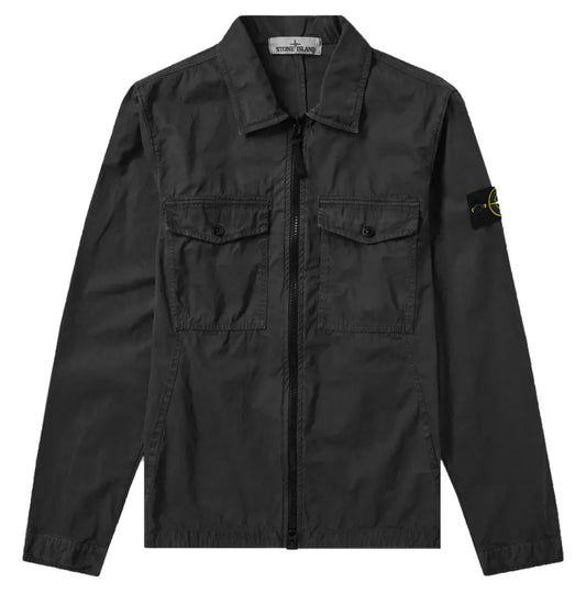Stone Island Garment Dyed Overshirt- Black