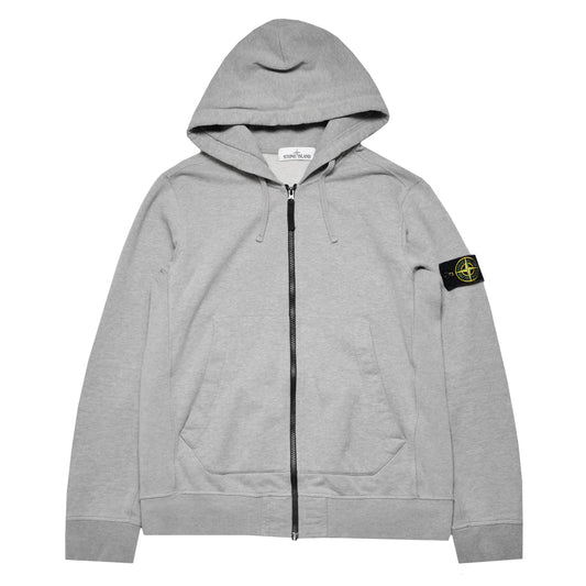 Stone Island Zip Up Hoodie- Grey